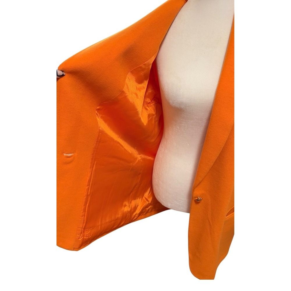 Jax Canada Orange Wool Cashmere Blend Shawl Collar Blazer Size 10 Jackets - Picture 8 of 13